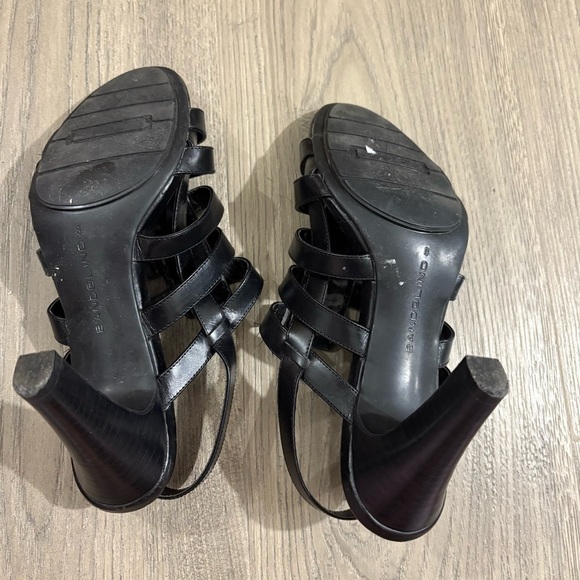 Bandalino Black Strappy Heels Cutout Sz 8 faux Leather - Picture 5 of 8